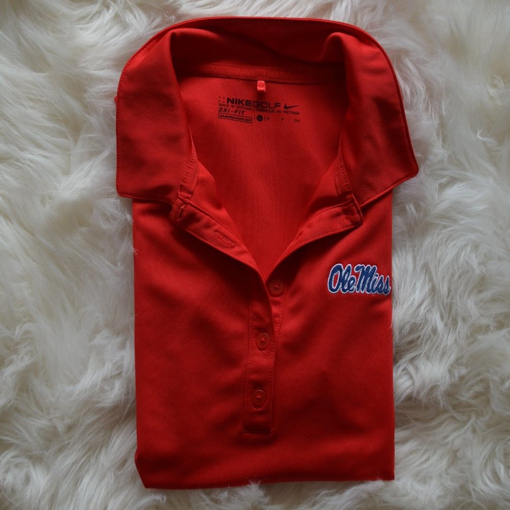 Ole Miss Small Nike Red Womens Golf Polo